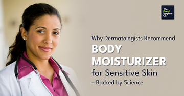 Smiling female dermatologist with a stethoscope recommending body moisturizers for sensitive skin, featured by The Good Hygiene Company