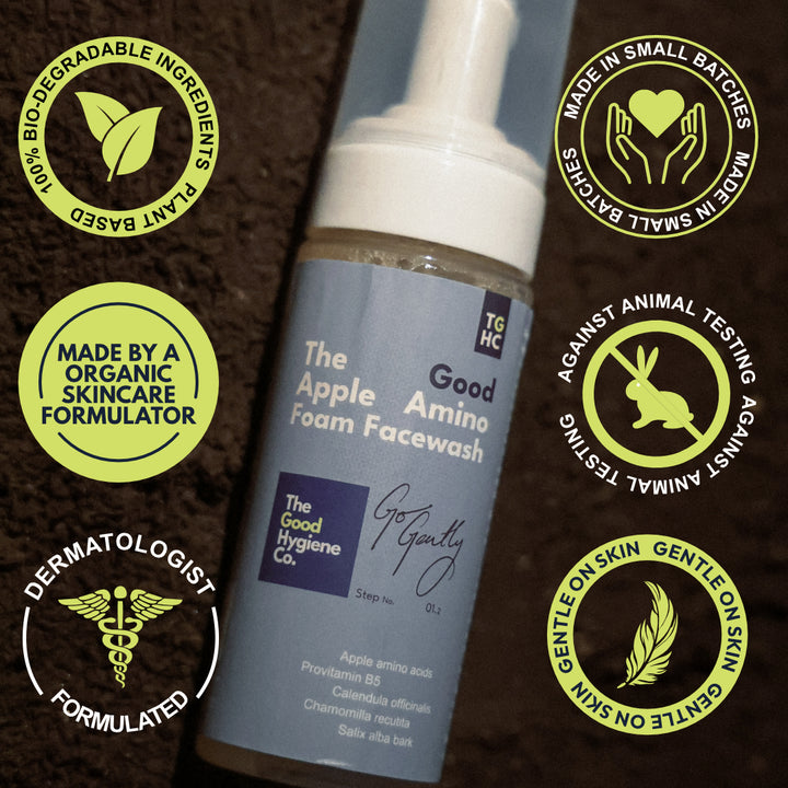 The Good Apple Amino Face Foam: Gentle Foam Face Wash for Sensitive Skin